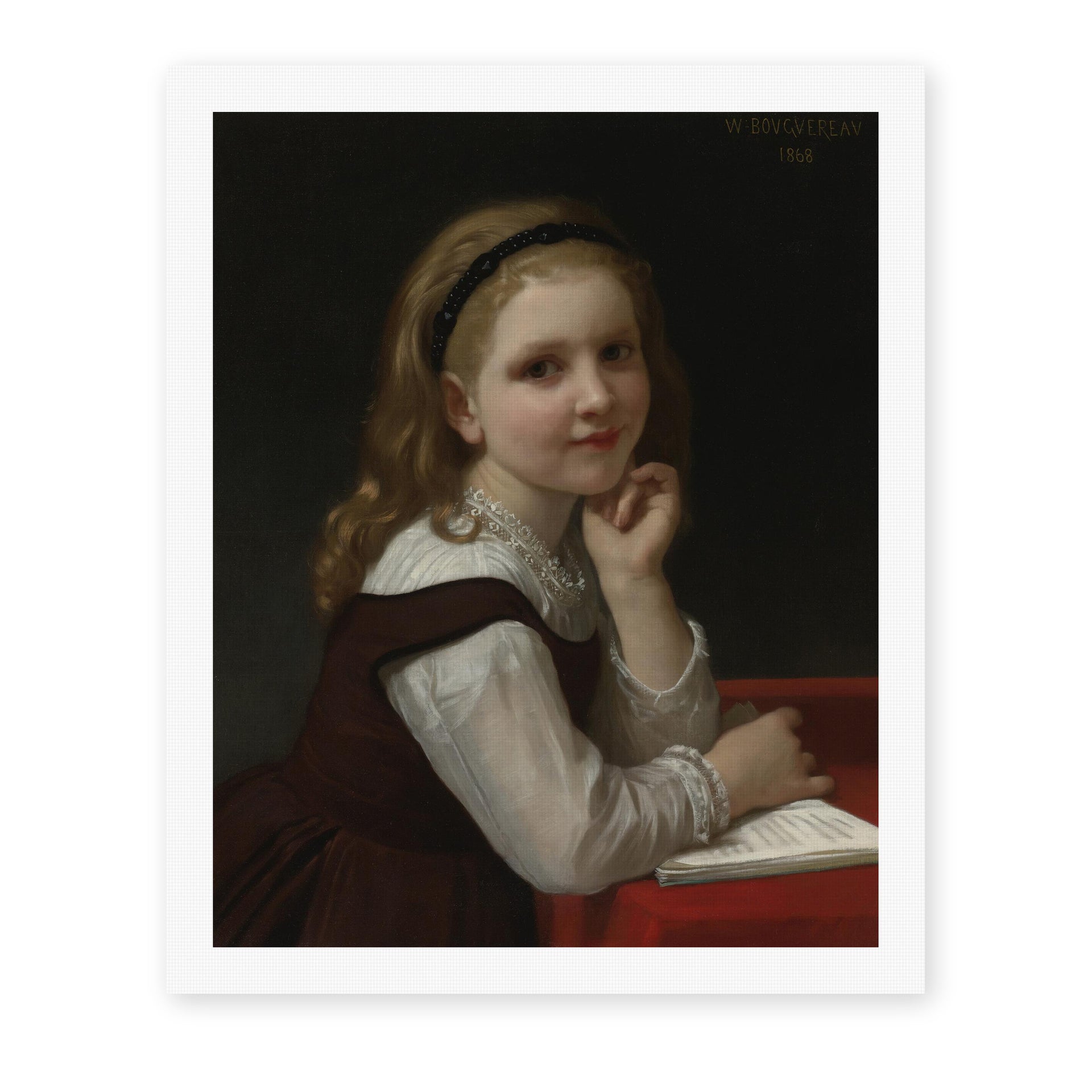 William-Adolphe Bouguereau's 'Distraction' painting reproduced as a rolled canvas print