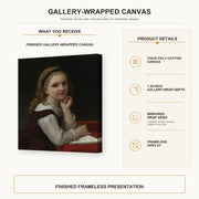 William-Adolphe Bouguereau - Distraction gallery wrap canvas construction and hanging details infographic