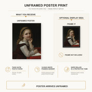William-Adolphe Bouguereau - Distraction poster print size comparison and framing display infographic