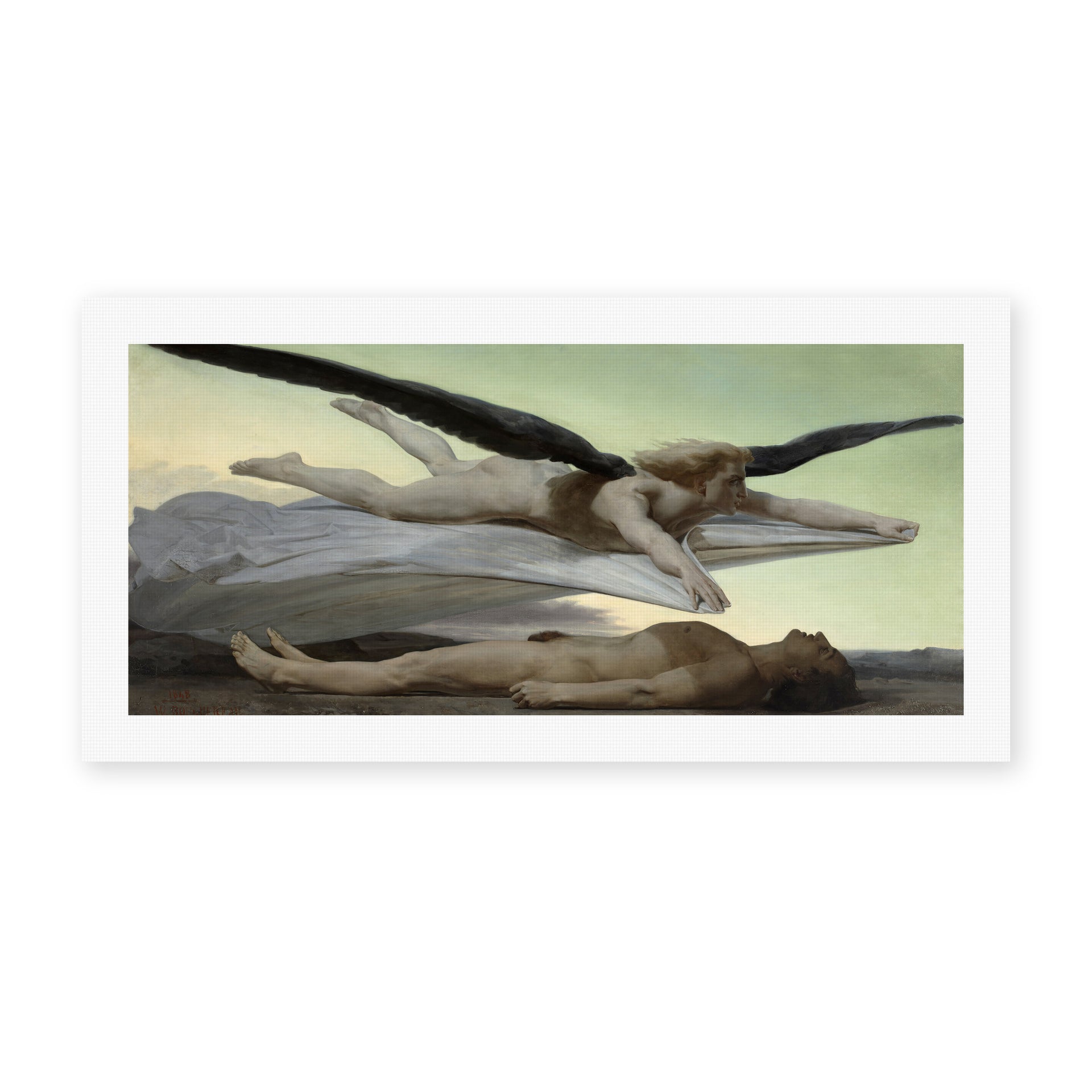 William-Adolphe Bouguereau's 'Equality Before Death' painting reproduced as a rolled canvas print