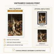 William-Adolphe Bouguereau - Flagellation of Our Lord Jesus Christ canvas print size comparison and framing display infographic