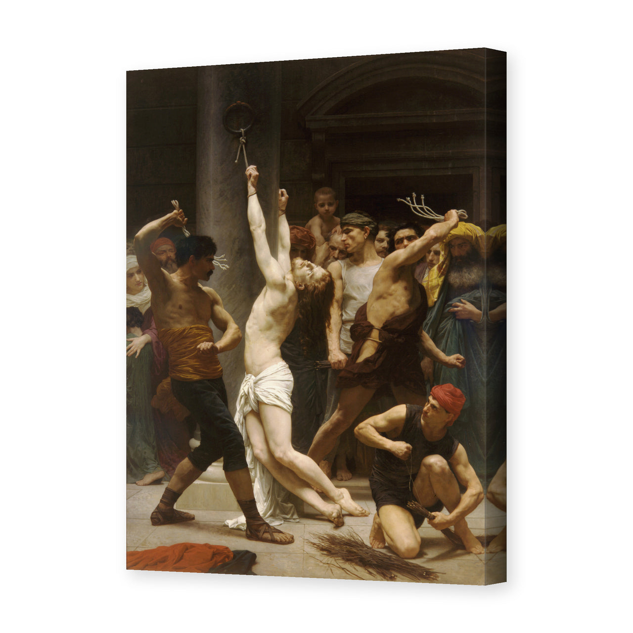 William-Adolphe Bouguereau's 'Flagellation of Our Lord Jesus Christ' painting reproduced as a gallery-wrapped canvas print