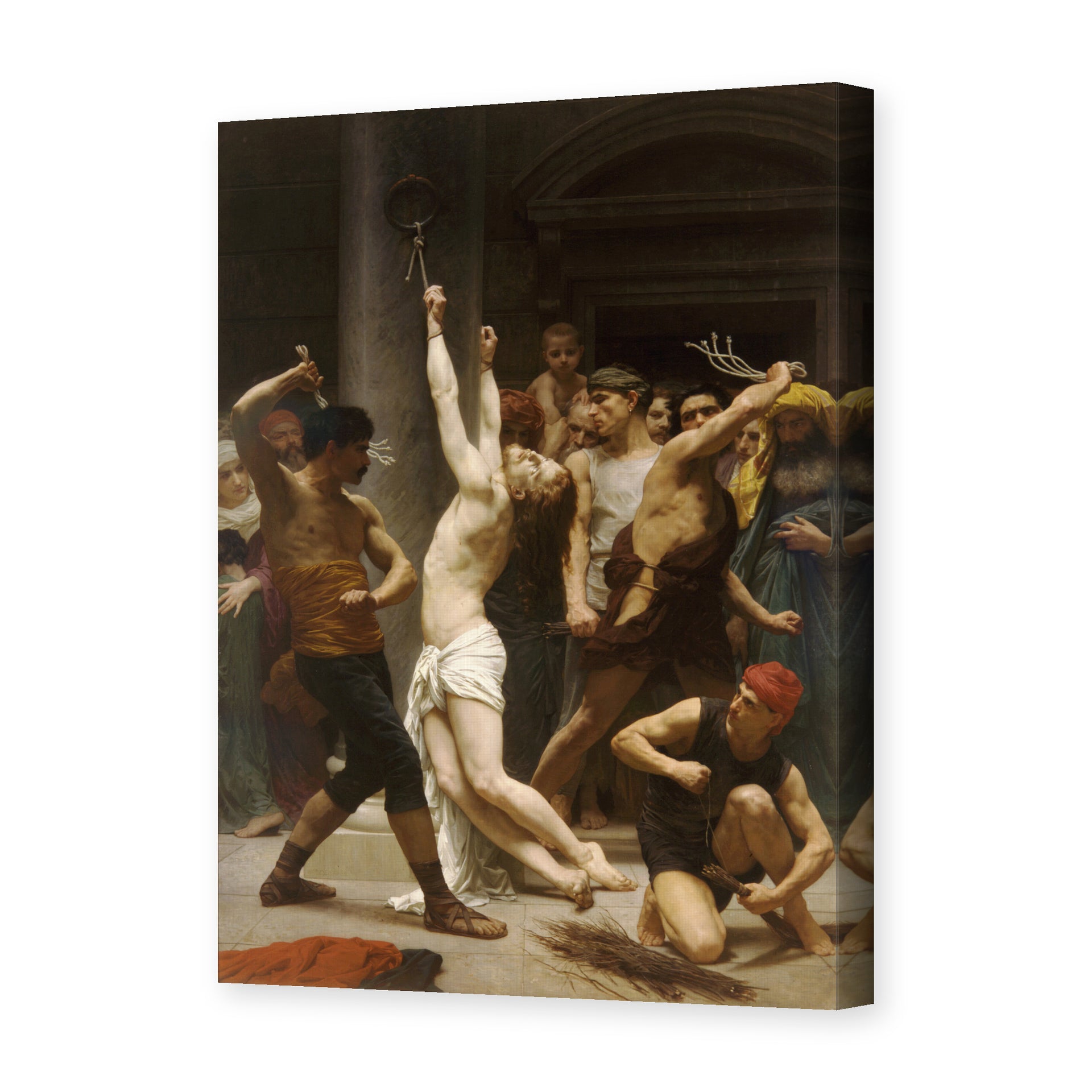 William-Adolphe Bouguereau's 'Flagellation of Our Lord Jesus Christ' painting reproduced as a gallery-wrapped canvas print