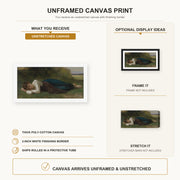 William-Adolphe Bouguereau - Girl Lying canvas print size comparison and framing display infographic
