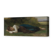 William-Adolphe Bouguereau's 'Girl Lying' painting reproduced as a gallery-wrapped canvas print