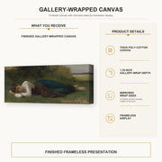 William-Adolphe Bouguereau - Girl Lying gallery wrap canvas construction and hanging details infographic