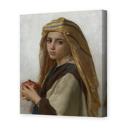 William-Adolphe Bouguereau's 'Girl with a Pomegranate' painting reproduced as a gallery-wrapped canvas print