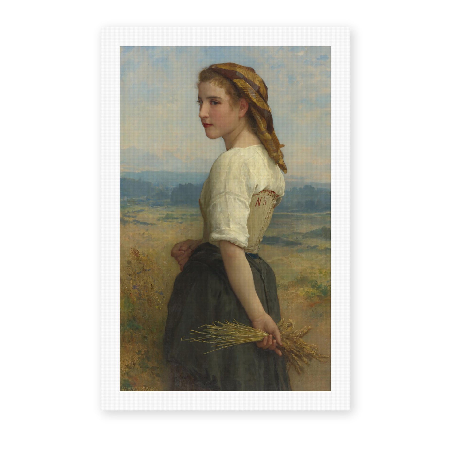 William-Adolphe Bouguereau's 'Glaneuse' painting reproduced as a rolled canvas print