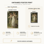 William-Adolphe Bouguereau - Jeunesse poster print size comparison and framing display infographic