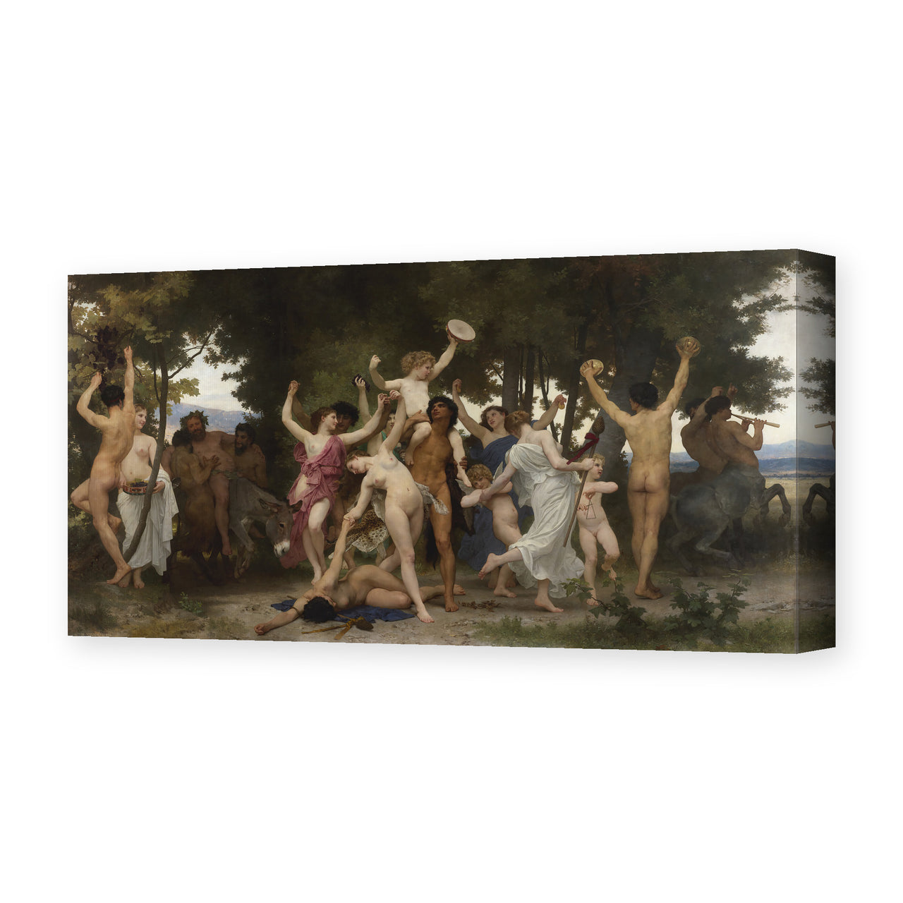 William-Adolphe Bouguereau's 'La Jeunesse de Bacchus (The Youth of Bacchus)' painting reproduced as a gallery-wrapped canvas print