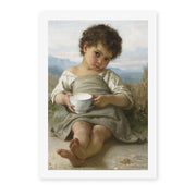 William-Adolphe Bouguereau's 'La Tasse De Lait' painting reproduced as a rolled canvas print