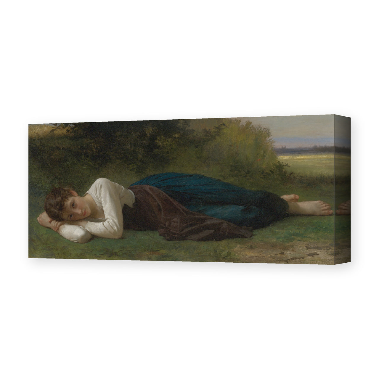 William-Adolphe Bouguereau's 'Le Repos (Jeune Fille Couchée)' painting reproduced as a gallery-wrapped canvas print