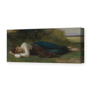 William-Adolphe Bouguereau's 'Le Repos (Jeune Fille Couchée)' painting reproduced as a gallery-wrapped canvas print