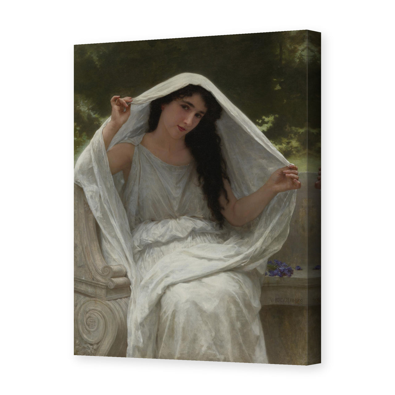 William-Adolphe Bouguereau's 'Le Voile' painting reproduced as a gallery-wrapped canvas print