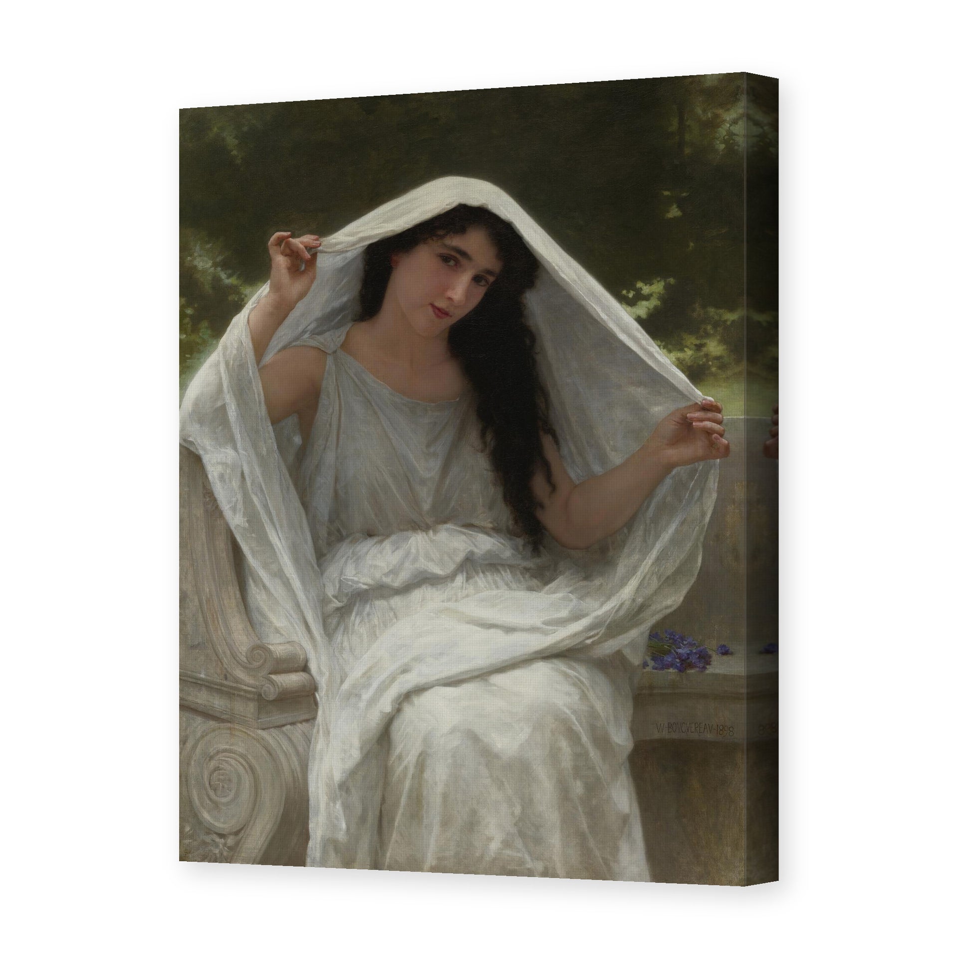 William-Adolphe Bouguereau's 'Le Voile' painting reproduced as a gallery-wrapped canvas print