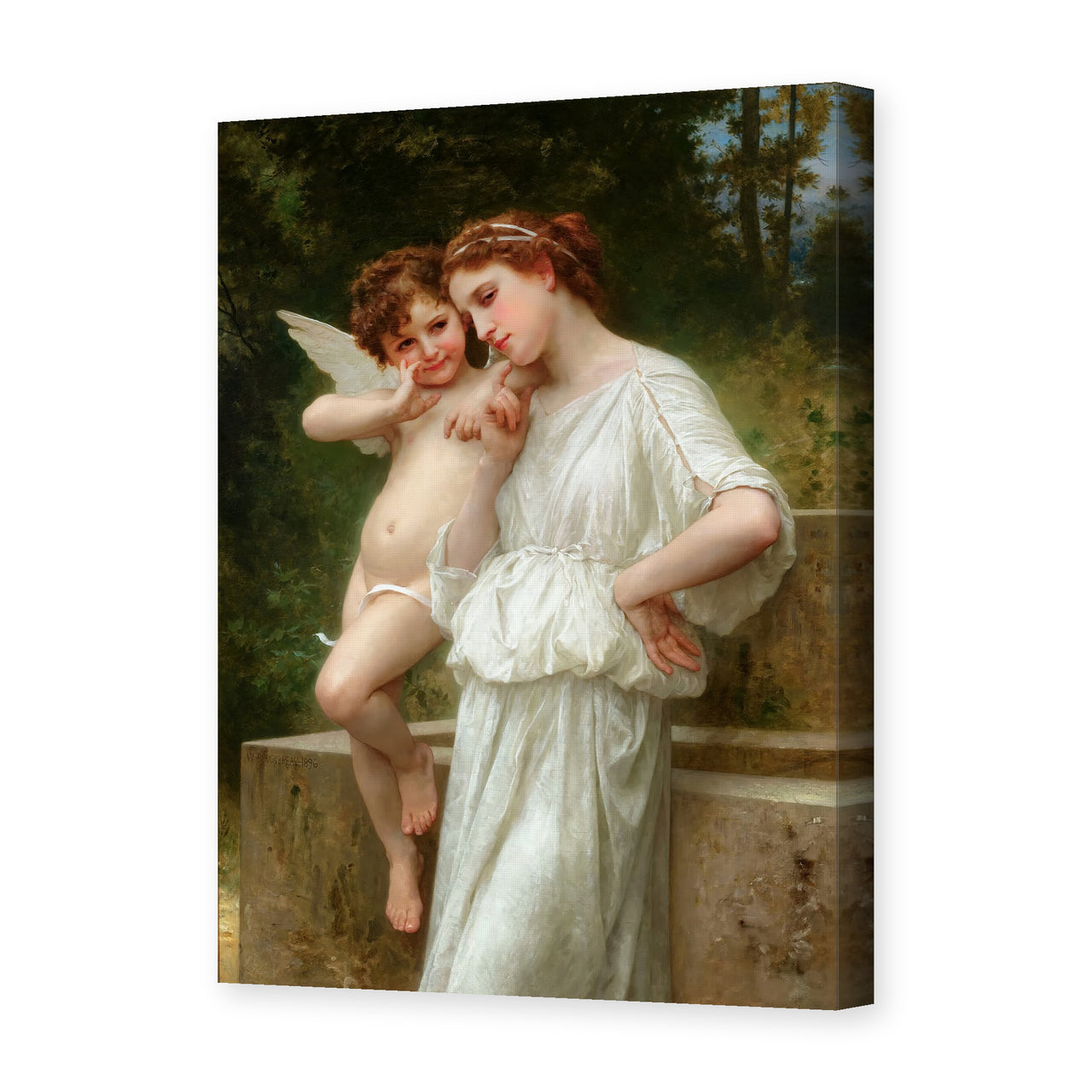 William-Adolphe Bouguereau's 'Secrets De L'amour' painting reproduced as a gallery-wrapped canvas print