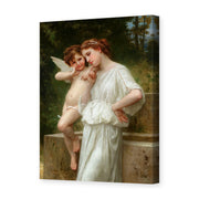 William-Adolphe Bouguereau's 'Secrets De L'amour' painting reproduced as a gallery-wrapped canvas print