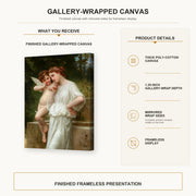 William-Adolphe Bouguereau - Secrets De L'amour gallery wrap canvas construction and hanging details infographic