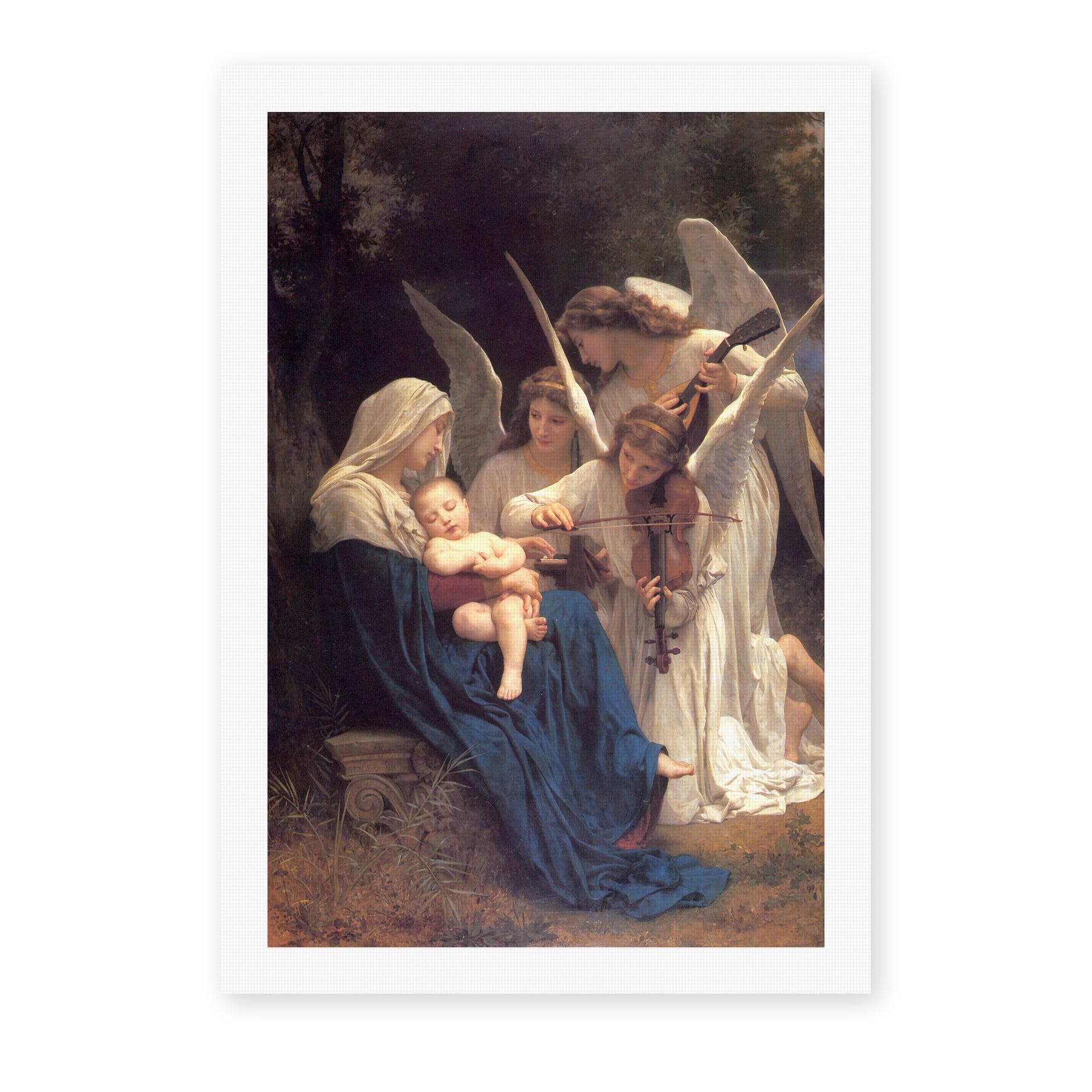 William-Adolphe Bouguereau's 'Song of the Angels' painting reproduced as a rolled canvas print