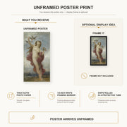 William-Adolphe Bouguereau - Study for 'Le Jour' poster print size comparison and framing display infographic