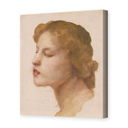 William-Adolphe Bouguereau's 'Study of a Woman's Head' painting reproduced as a gallery-wrapped canvas print