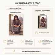 William-Adolphe Bouguereau - The Bohemian poster print size comparison and framing display infographic