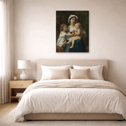Gallery-wrapped canvas print of William-Adolphe Bouguereau's The Oranges displayed on a wall in a bedroom