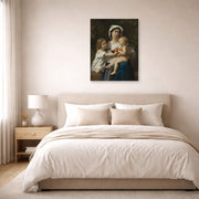 Unframed poster print of William-Adolphe Bouguereau's The Oranges displayed on a wall in a bedroom
