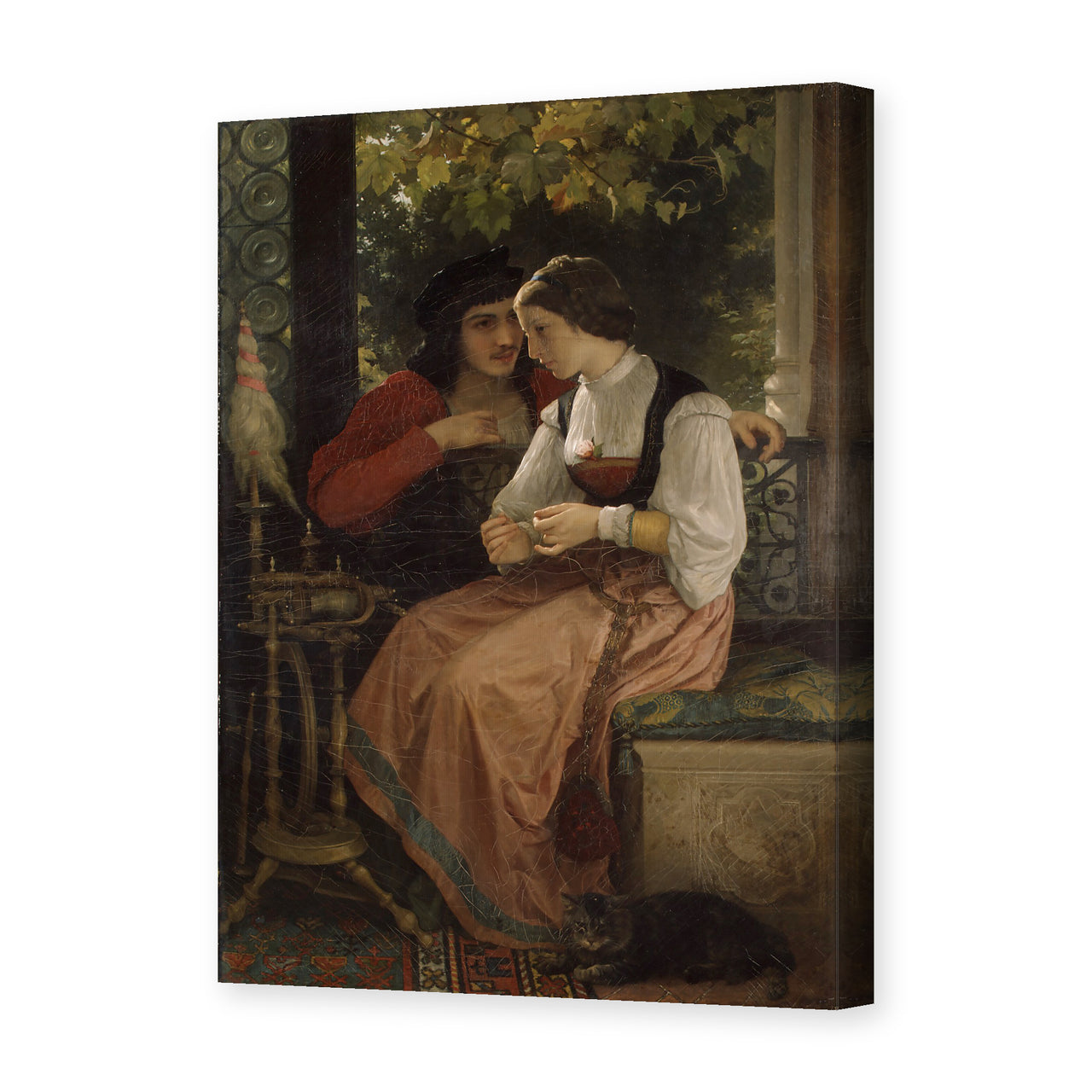 William-Adolphe Bouguereau's 'The Proposal' painting reproduced as a gallery-wrapped canvas print