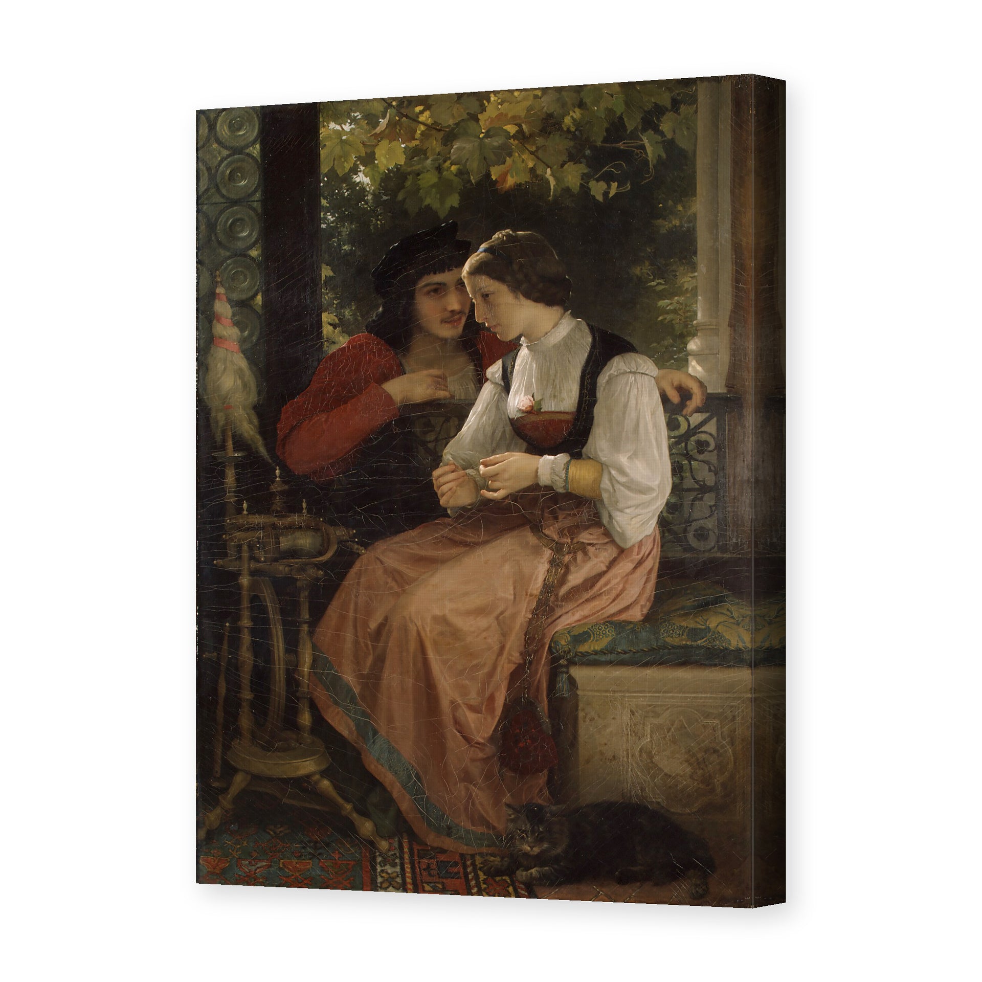 William-Adolphe Bouguereau's 'The Proposal' painting reproduced as a gallery-wrapped canvas print