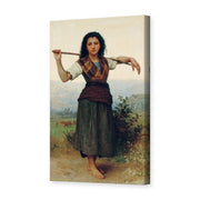 William-Adolphe Bouguereau's 'The Shepherdess' painting reproduced as a gallery-wrapped canvas print