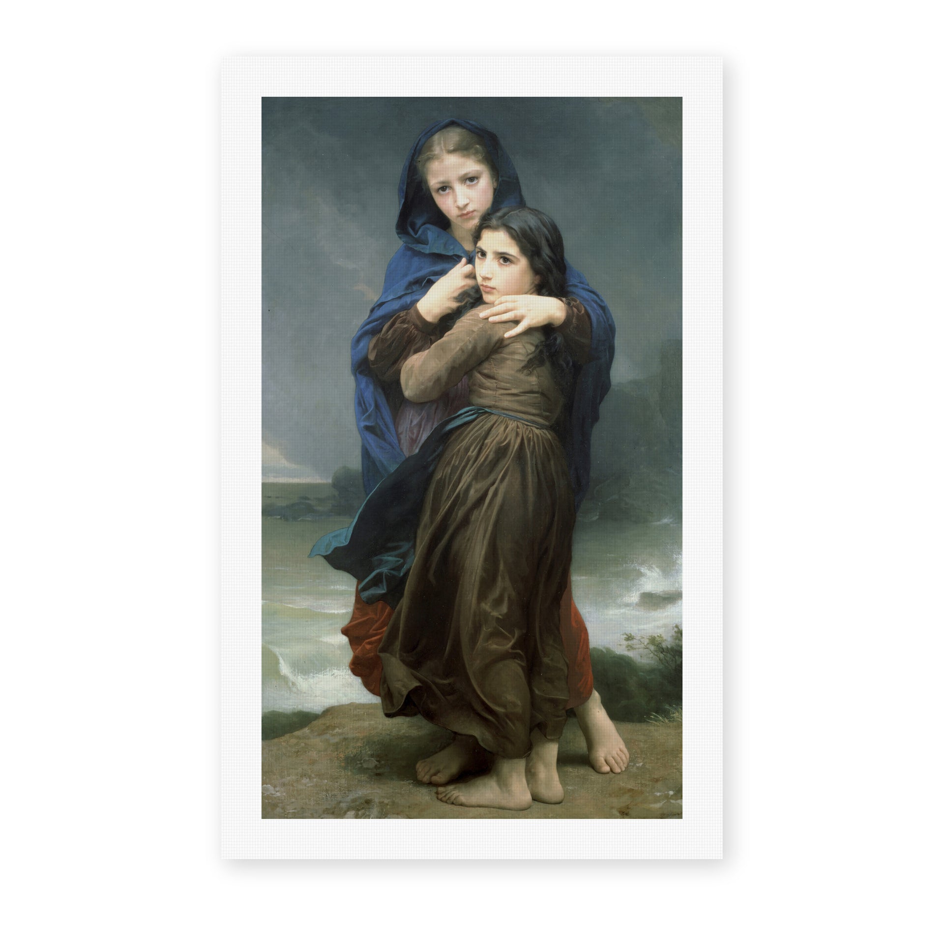 William-Adolphe Bouguereau's 'The Storm' painting reproduced as a rolled canvas print