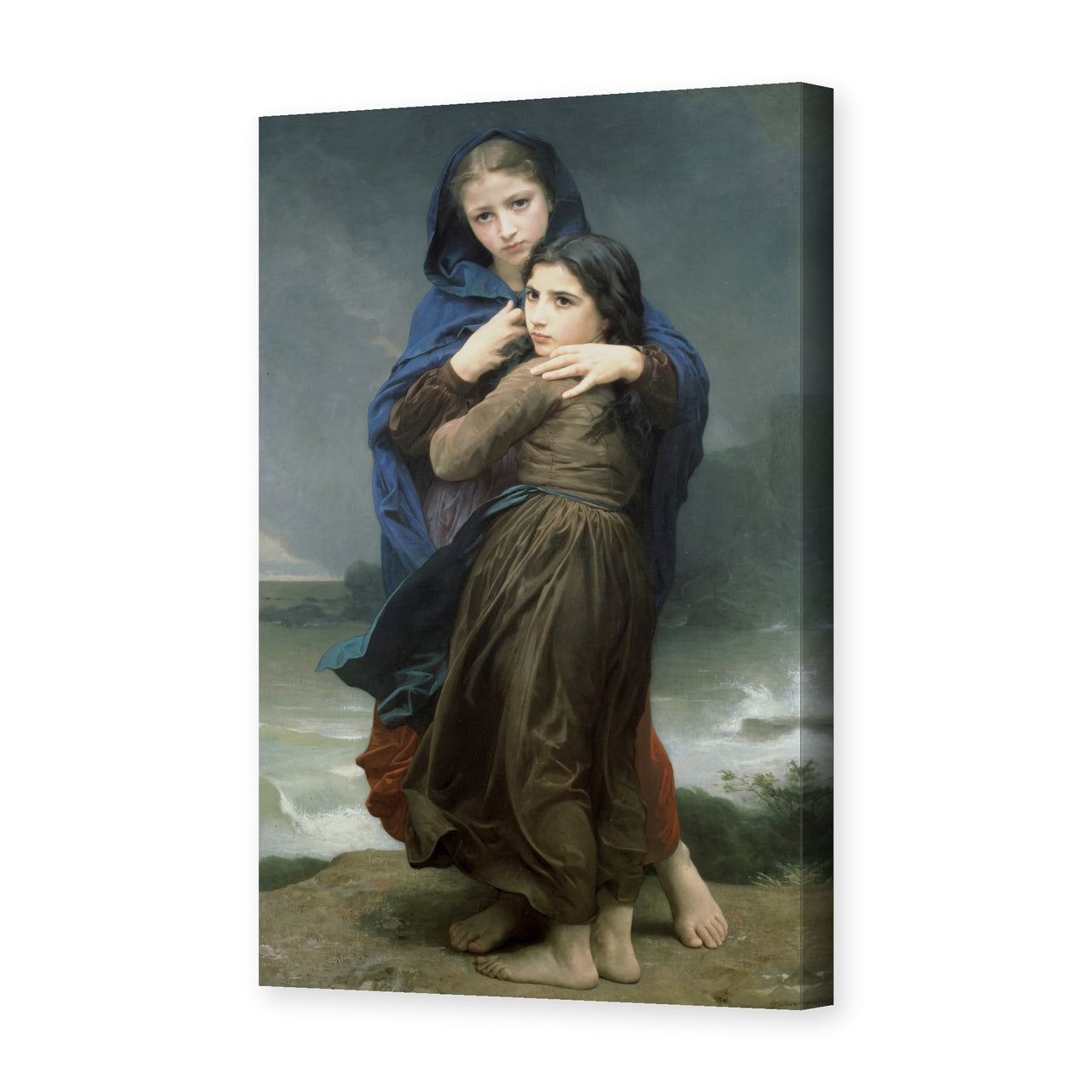 William-Adolphe Bouguereau's 'The Storm' painting reproduced as a gallery-wrapped canvas print