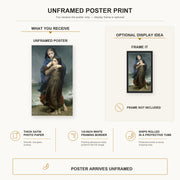 William-Adolphe Bouguereau - The Storm poster print size comparison and framing display infographic