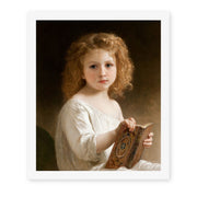William-Adolphe Bouguereau's 'The Story Book' painting reproduced as a rolled canvas print