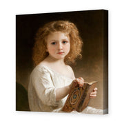 William-Adolphe Bouguereau's 'The Story Book' painting reproduced as a gallery-wrapped canvas print