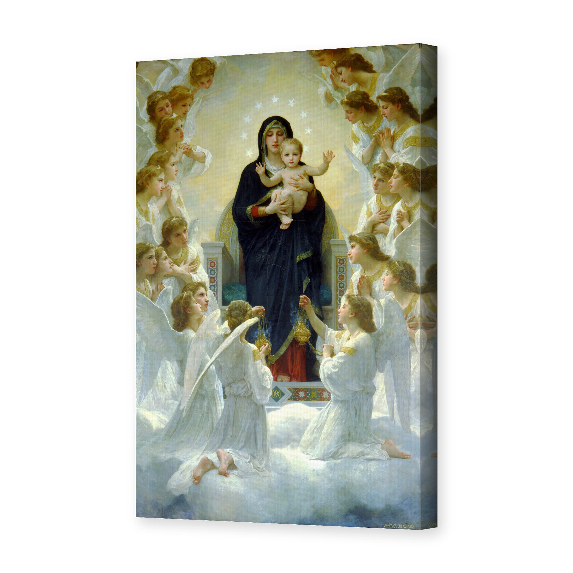 William-Adolphe Bouguereau's 'The Virgin with Angels' painting reproduced as a gallery-wrapped canvas print