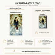 William-Adolphe Bouguereau - The Virgin with Angels poster print size comparison and framing display infographic