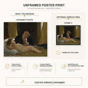 William-Adolphe Bouguereau - Young Mother Contemplating her Child poster print size comparison and framing display infographic