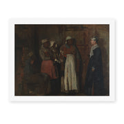 Winslow Homer's 'A Visit from the Old Mistress' painting reproduced as a rolled canvas print