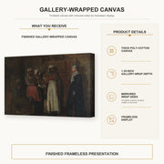 Winslow Homer - A Visit from the Old Mistress gallery wrap canvas construction and hanging details infographic