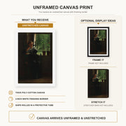 Winslow Homer - At the Window canvas print size comparison and framing display infographic