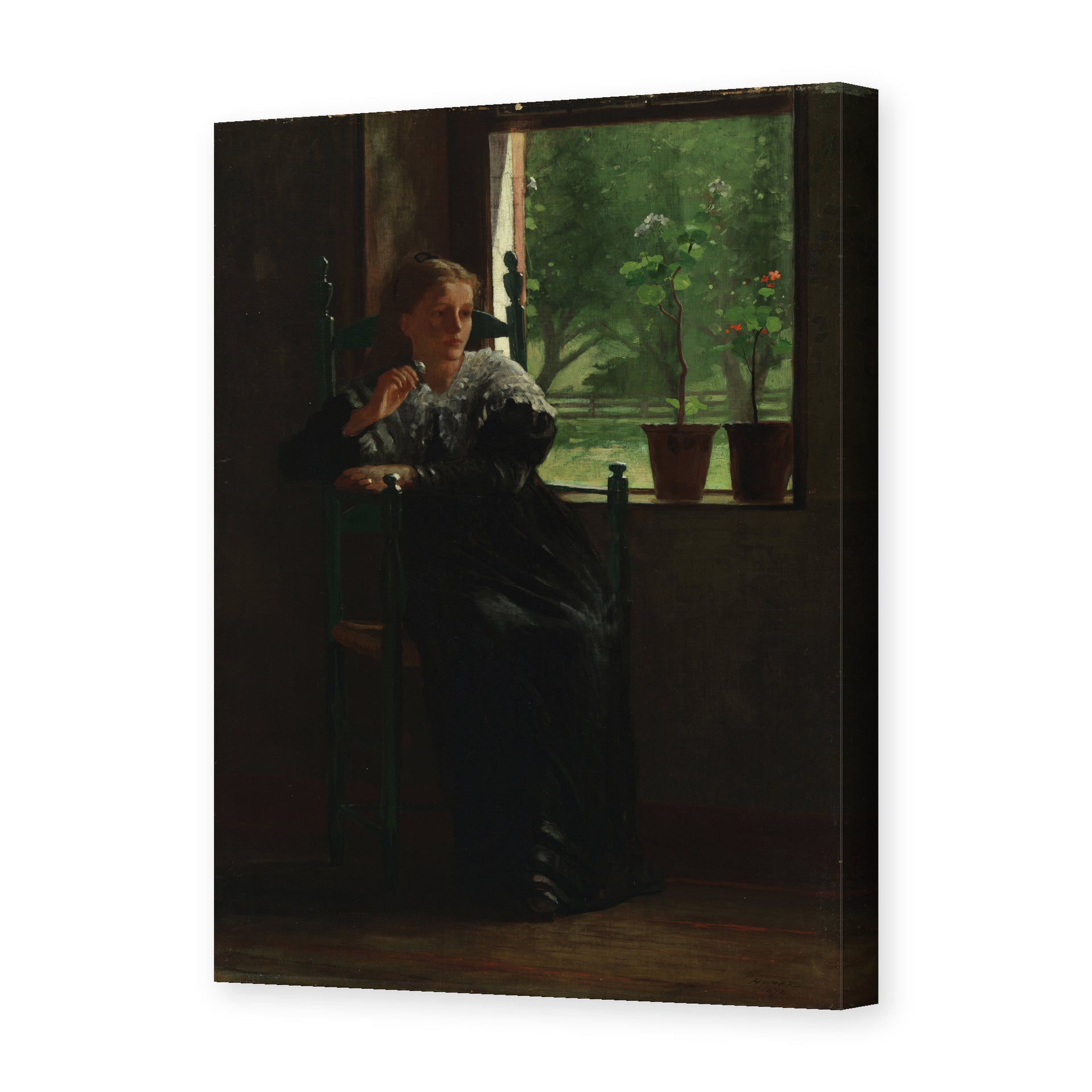 Winslow Homer's 'At the Window' painting reproduced as a gallery-wrapped canvas print