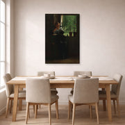 Gallery-wrapped canvas print of Winslow Homer's At the Window displayed on a wall in a dining room