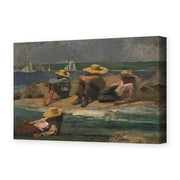 Winslow Homer's 'Children on the Beach' painting reproduced as a gallery-wrapped canvas print