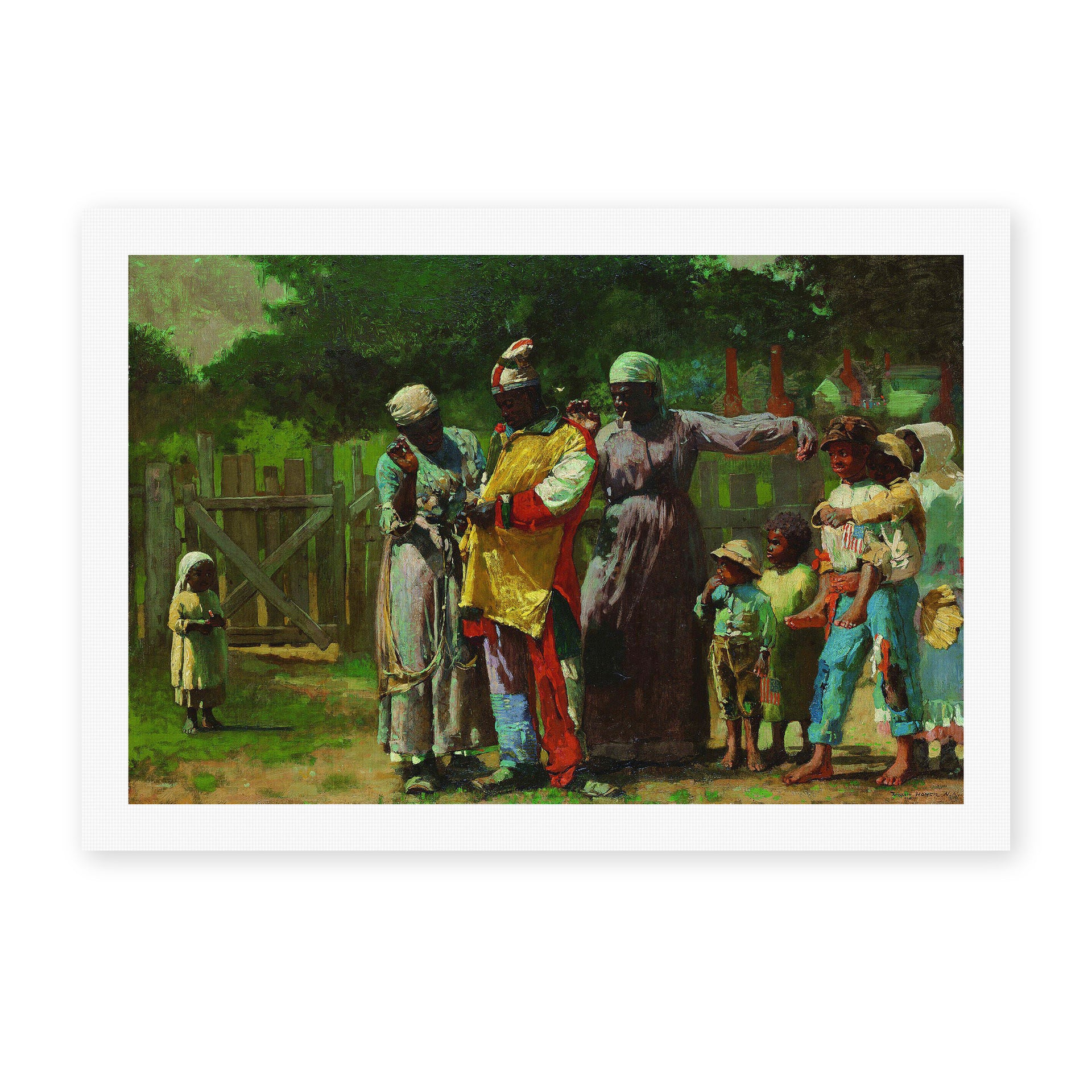 Winslow Homer's 'Dressing for the Carnival' painting reproduced as a rolled canvas print