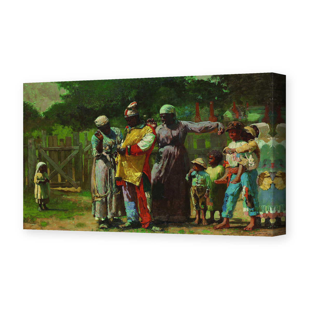 Winslow Homer's 'Dressing for the Carnival' painting reproduced as a gallery-wrapped canvas print