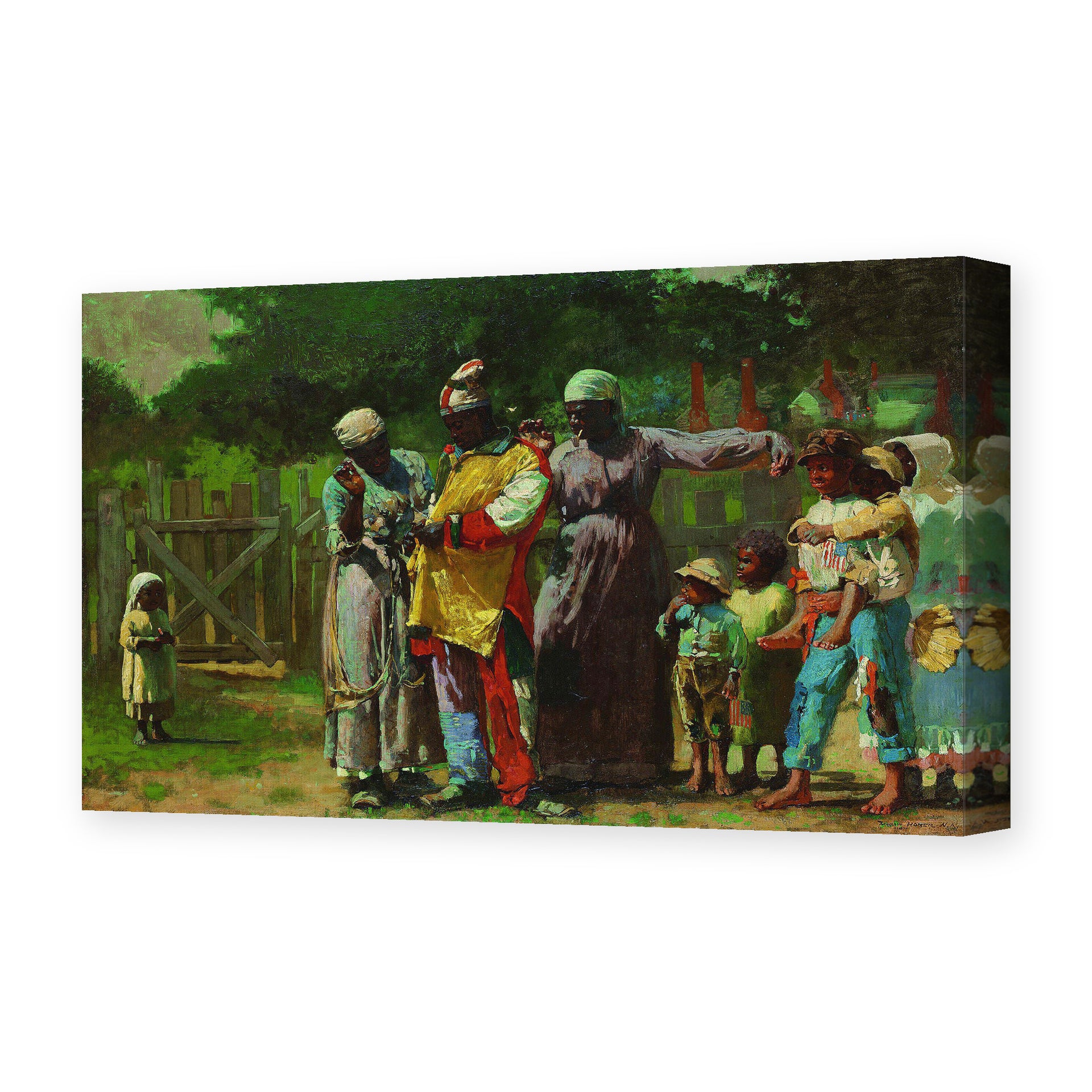 Winslow Homer's 'Dressing for the Carnival' painting reproduced as a gallery-wrapped canvas print