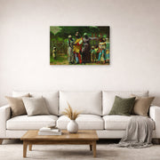 Gallery-wrapped canvas print of Winslow Homer's Dressing for the Carnival displayed on a wall in a living room