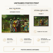 Winslow Homer - Dressing for the Carnival poster print size comparison and framing display infographic
